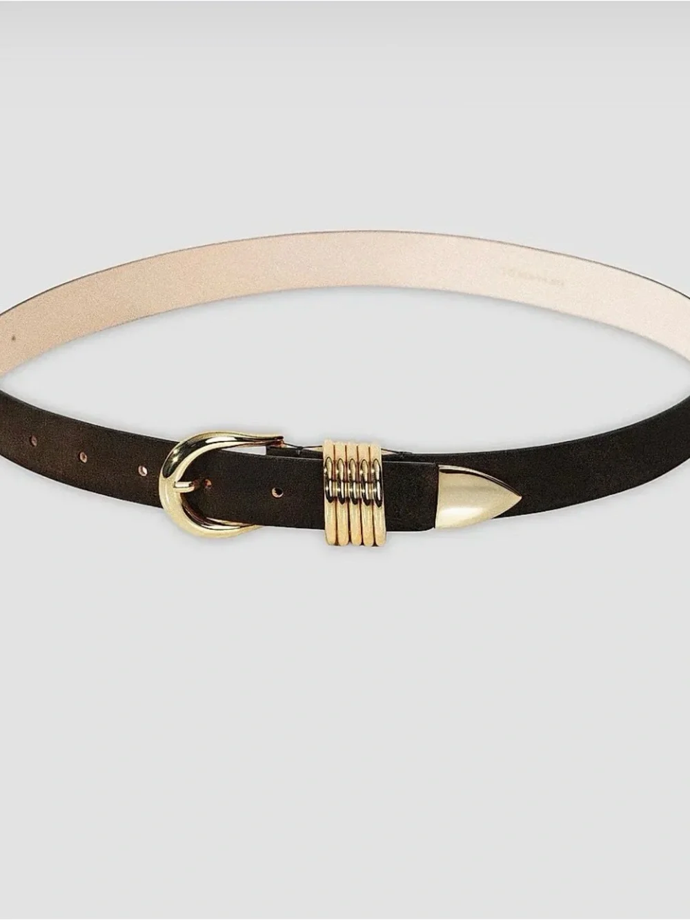 Chocolate Suede & 24k Gold Italian Suede Leather Belt